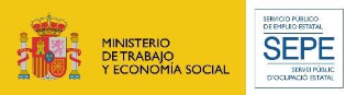 Logotipo del Ministerio de Trabajo y Economía Social y del Servicio Público de Empleo Estatal SEPE